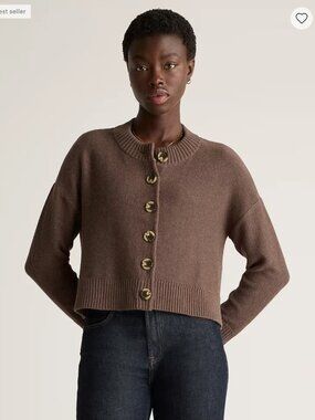 Quince 100% Organic Cotton Cropped Cardigan